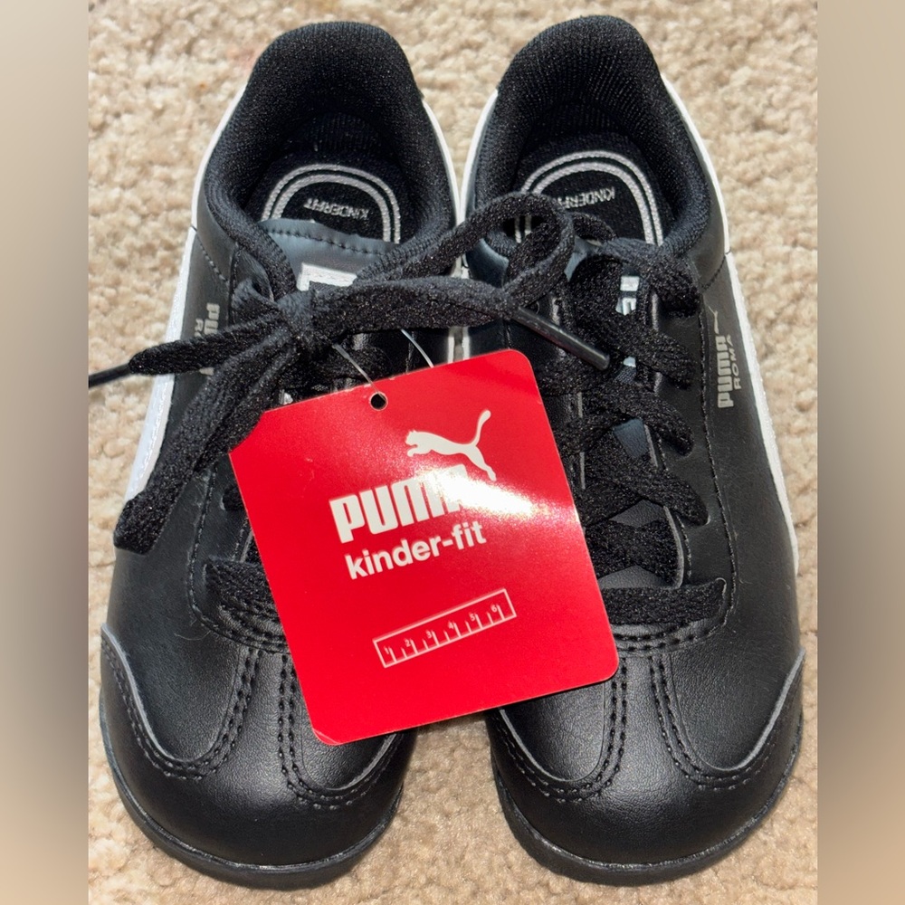 PUMA Kids Black and White Sneakers
